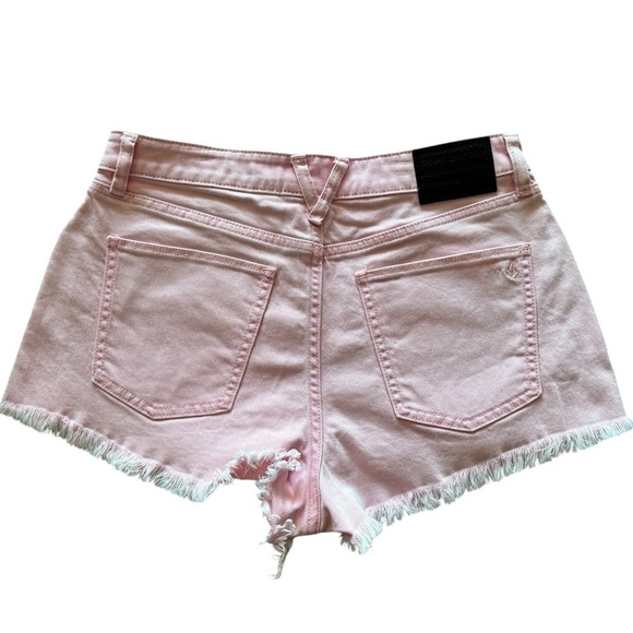 Volcom 1991 Stoned Frayed Hem Women Size 27 Shorts In Pink - Picture 3 of 5